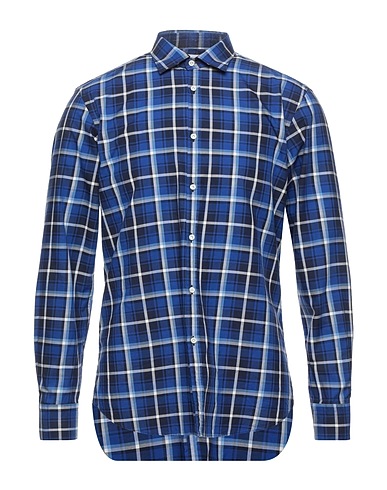 AGLINI Checked shirt Blue 100% Cotton