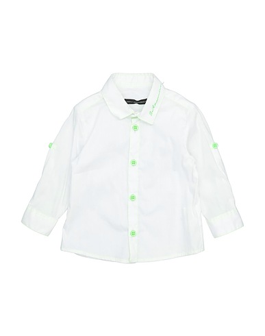 DANIELE ALESSANDRINI Solid colour shirt White 72% Cotton, 25% Polyamide, 3% Elastane