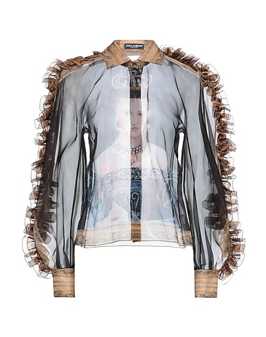DOLCE&GABBANA Patterned shirts & blouses Black 100% Silk