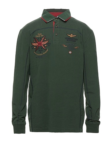 AERONAUTICA MILITARE Polo shirt Dark green 100% Cotton
