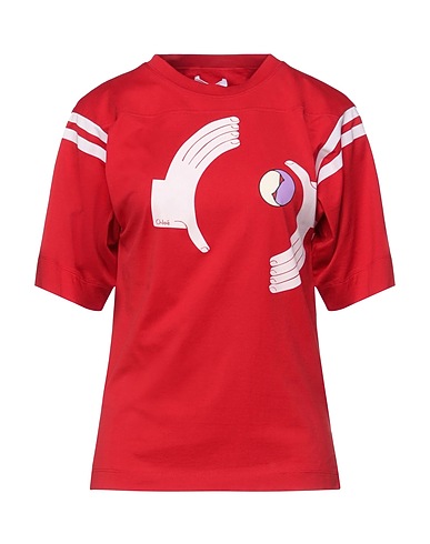 CHLOÉ T-shirt Red 100% Cotton, Elastane