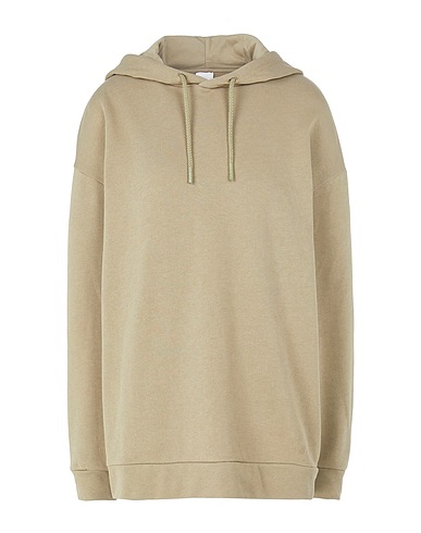 8 by YOOX Hooded track jacket  ORGANIC COTTON RELAX FIT DROP SHOULDER HOODIE
 Khaki 100% Organic cotton