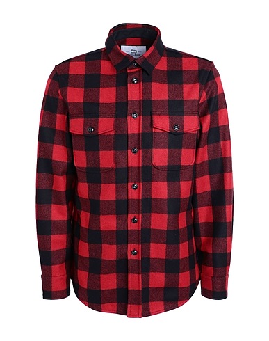 WOOLRICH Checked shirt ALASKAN MELTON WOOL OVERSHIRT
 Red 75% Wool, 25% Polyamide