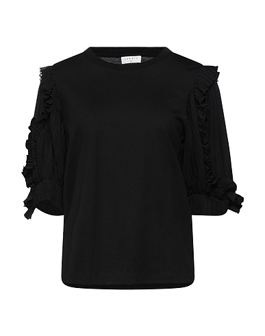 SANDRO T-shirt Black 100% Cotton, Polyester