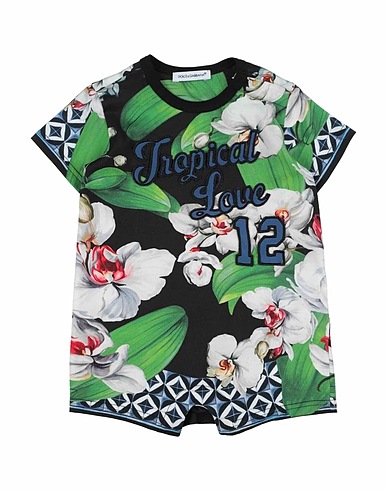 DOLCE&GABBANA Strampelanzug für Babys Schwarz 100% Baumwolle