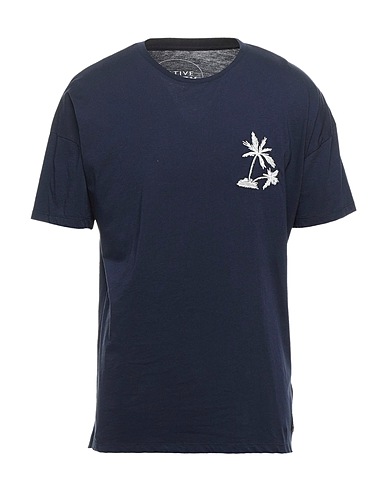NATIVE YOUTH T-shirt Midnight blue 100% Cotton, Elastane