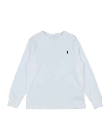 POLO RALPH LAUREN T-shirt Cotton Jersey Long-Sleeve Tee
 Bianco 100% Cotone