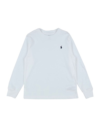 POLO RALPH LAUREN T-shirt Cotton Jersey Long-Sleeve Tee
 White 100% Cotton