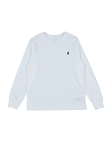 POLO RALPH LAUREN T-shirt Cotton Jersey Long-Sleeve Tee
 White 100% Cotton