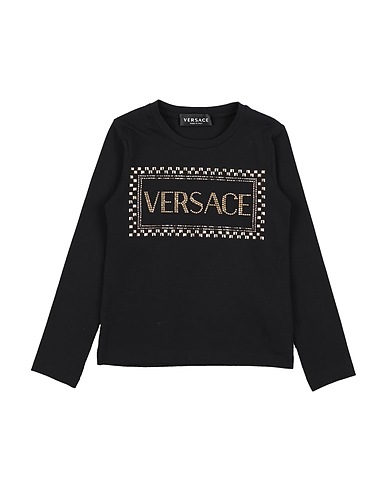 VERSACE YOUNG T-shirt Black 94% Cotton, 6% Elastane