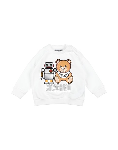 MOSCHINO BABY Sweatshirt White 95% Cotton, 5% Elastane, Polyester, Polyurethane coated