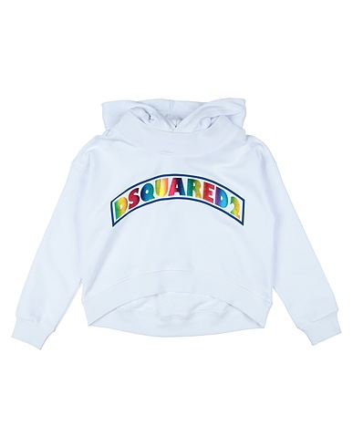 DSQUARED2 Hooded track jacket  White 100% Cotton, Elastane