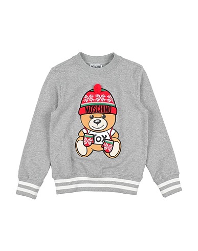 MOSCHINO KID Sweatshirt Grey 95% Cotton, 5% Elastane, Polyester, Acrylic