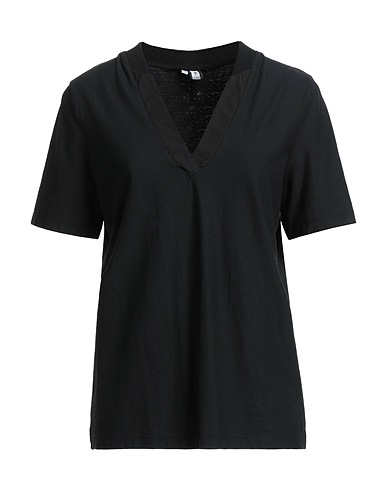 EUROPEAN CULTURE Basic T-Shirt Black 99% Cotton, 1% Elastane
