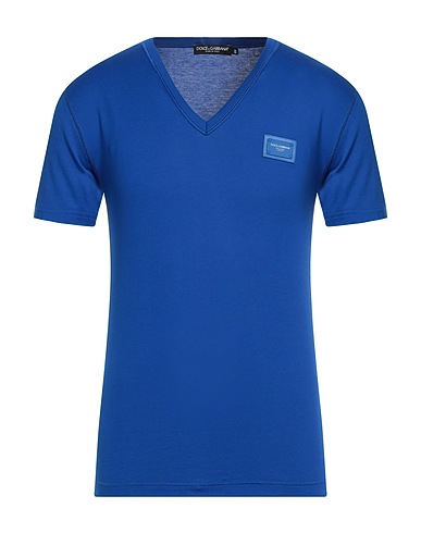 DOLCE&GABBANA Basic T-Shirt Bright blue 100% Cotton
