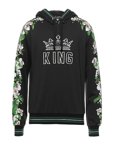 DOLCE&GABBANA Hooded track jacket  Black 100% Cotton, Silk, Elastane, Polyester, Viscose