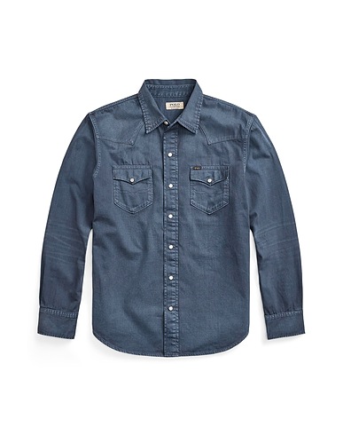 POLO RALPH LAUREN Denim shirt CLASSIC FIT DENIM WESTERN SHIRT
 Midnight blue 100% Cotton
