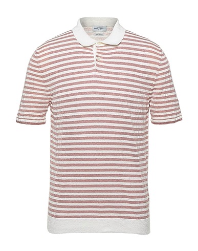 BALLANTYNE Polo shirt Brown 39% Linen, 36% Cotton, 25% Polyamide