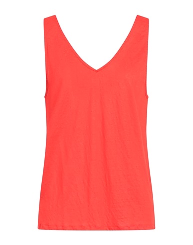 MAJESTIC FILATURES Tank top Tomato red 94% Linen, 6% Elastane