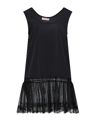 TWINSET Top Black 100% Polyester, Polyamide