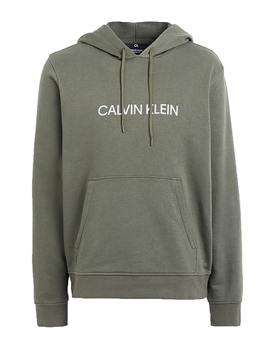 CALVIN KLEIN PERFORMANCE Hooded track jacket  PW - HOODIE
 Military green 87% Cotton, 13% Polyester