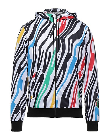 BIKKEMBERGS Sweat-shirt Blanc 100% Polyester, Coton, Élasthanne
