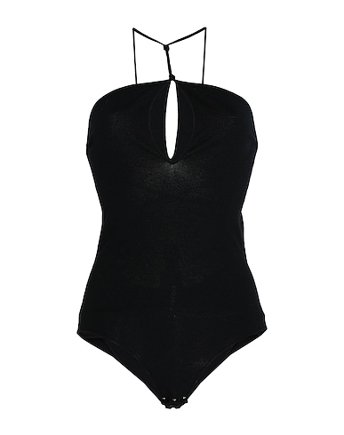 BOTTEGA VENETA Bodysuits NERO 77% Cashmere, 13% Polyamide, 6% Polyester, 4% Elastane