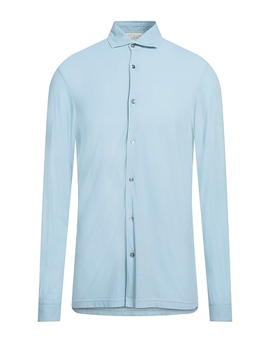 FILIPPO DE LAURENTIIS Solid colour shirt Sky blue 100% Cotton