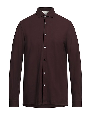 FILIPPO DE LAURENTIIS Solid color shirt Plum 100% Cotton