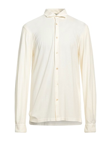 FILIPPO DE LAURENTIIS Solid colour shirt Ivory 100% Cotton