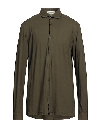 FILIPPO DE LAURENTIIS Solid color shirt Military green 100% Cotton