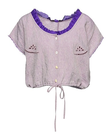 FORTE_FORTE Linen shirt Mauve 66% Linen, 34% Viscose, Silk