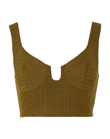 8 by YOOX Bustier RECYCLED POLY-COTTON BLEND CROP TOP
 Military green 55% Recycled polyester, 45% Cotton
