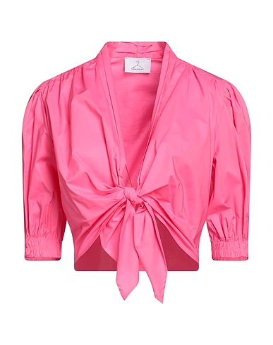 BERNA Solid colour shirts & blouses Fuchsia 95% Cotton, 5% Elastane