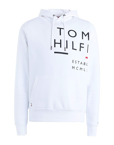 TOMMY HILFIGER Hooded track jacket  WRAP AROUND GRAPHIC
 White 64% Organic cotton, 36% Polyester