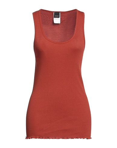 PINKO Tank top Brown 100% Cotton