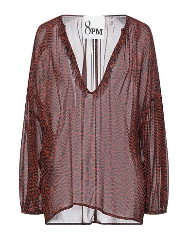8PM Top Chocolate brown 100% Viscose, Polyamide, Elastane