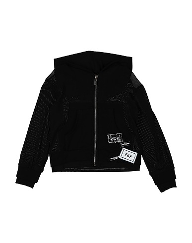 FUN & FUN Hooded sweatshirt Black 95% Cotton, 5% Elastane