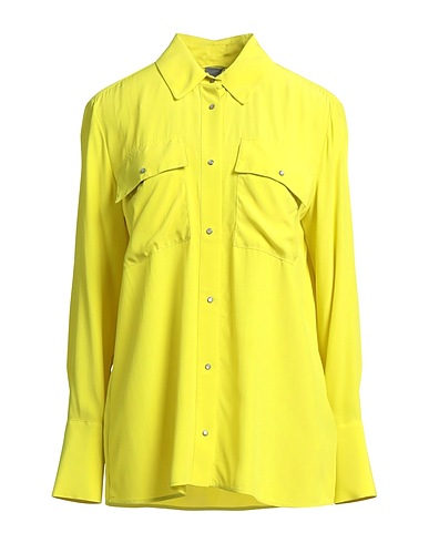 LORENA ANTONIAZZI Camicie e bluse tinta unita Verde lime 76% Acetato, 24% Seta