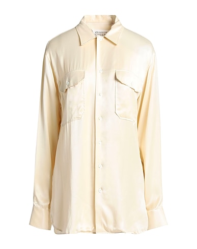 MAISON MARGIELA Solid colour shirts & blouses Beige 49% Viscose, 32% Polyamide, 19% Silk