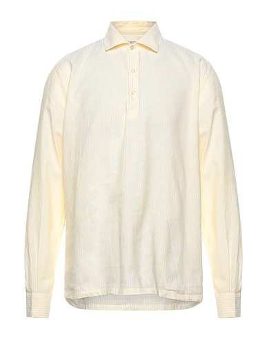 BROOKSFIELD Camicia a righe Giallo 55% Cotone, 45% Lino