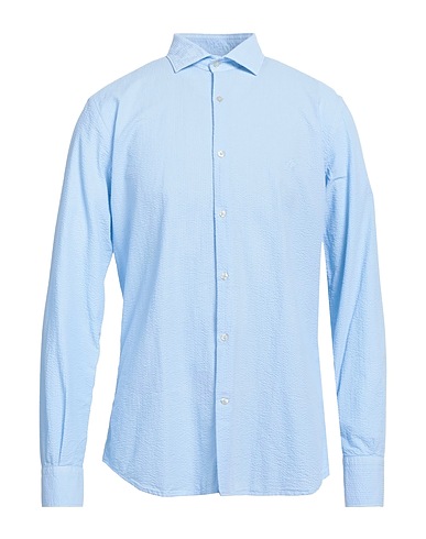 BROOKSFIELD Camicia tinta unita Azzurro 100% Cotone