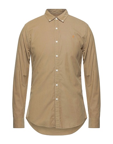 FARAH Solid color shirt Beige 100% Cotton