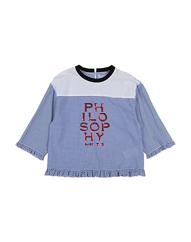 PHILOSOPHY di LORENZO SERAFINI Top Blue 84% Cotton, 16% Polyamide, Elastane