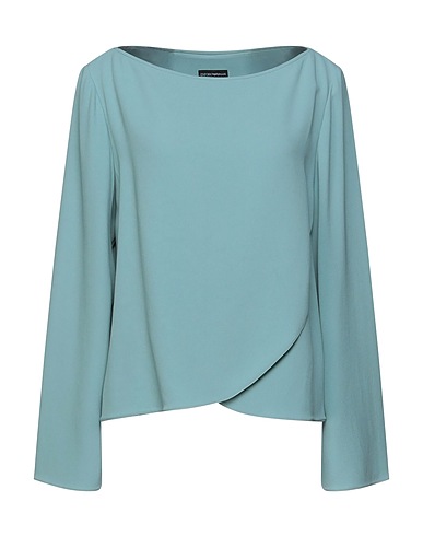 EMPORIO ARMANI Top Sage green 50% Viscose, 47% Acetate, 3% Elastane