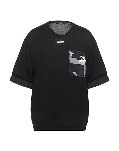 DOLCE&GABBANA T-shirt Black 85% Cotton, 15% Polyester, Viscose, Polyurethane