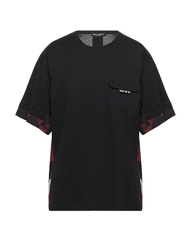 DOLCE&GABBANA T-Shirt Schwarz 90% Baumwolle, 10% Polyamid, Viskose, Polyurethan