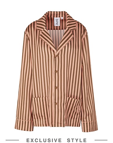 LES GIRLS LES BOYS x YOOX Pyjama STRIPED BOYS PJ TOP
 Rosa 100% Baumwolle