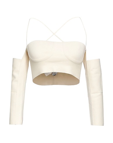 AMBUSH Off-the-shoulder top Ivory 83% Viscose, 17% Polyester