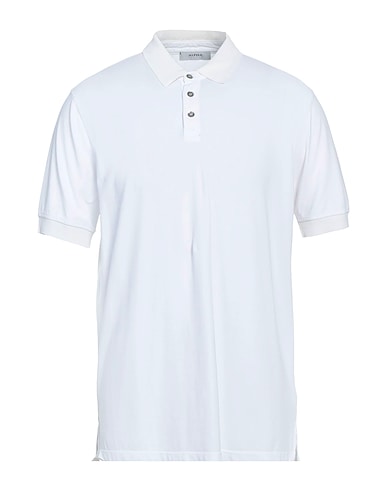 ALPHA STUDIO Polo shirt White 98% Cotton, 2% Elastane